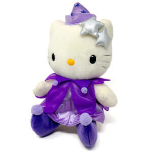 Hello Kitty Magician Plush 2000 Purple Wizard Witch Jester Sanrio Cat Vintage